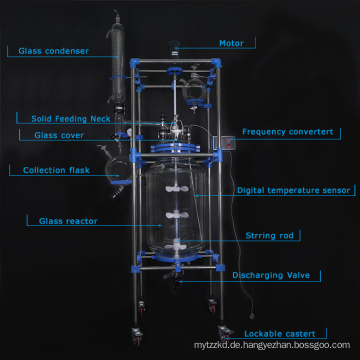 Plant Scale Glas Reaktionsgefäß 100L